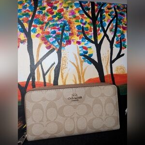 Coach Signature Beige Wallet